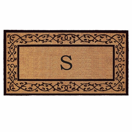 Monogram Door Mat, Black, Natural, 30 in W x 48 in L